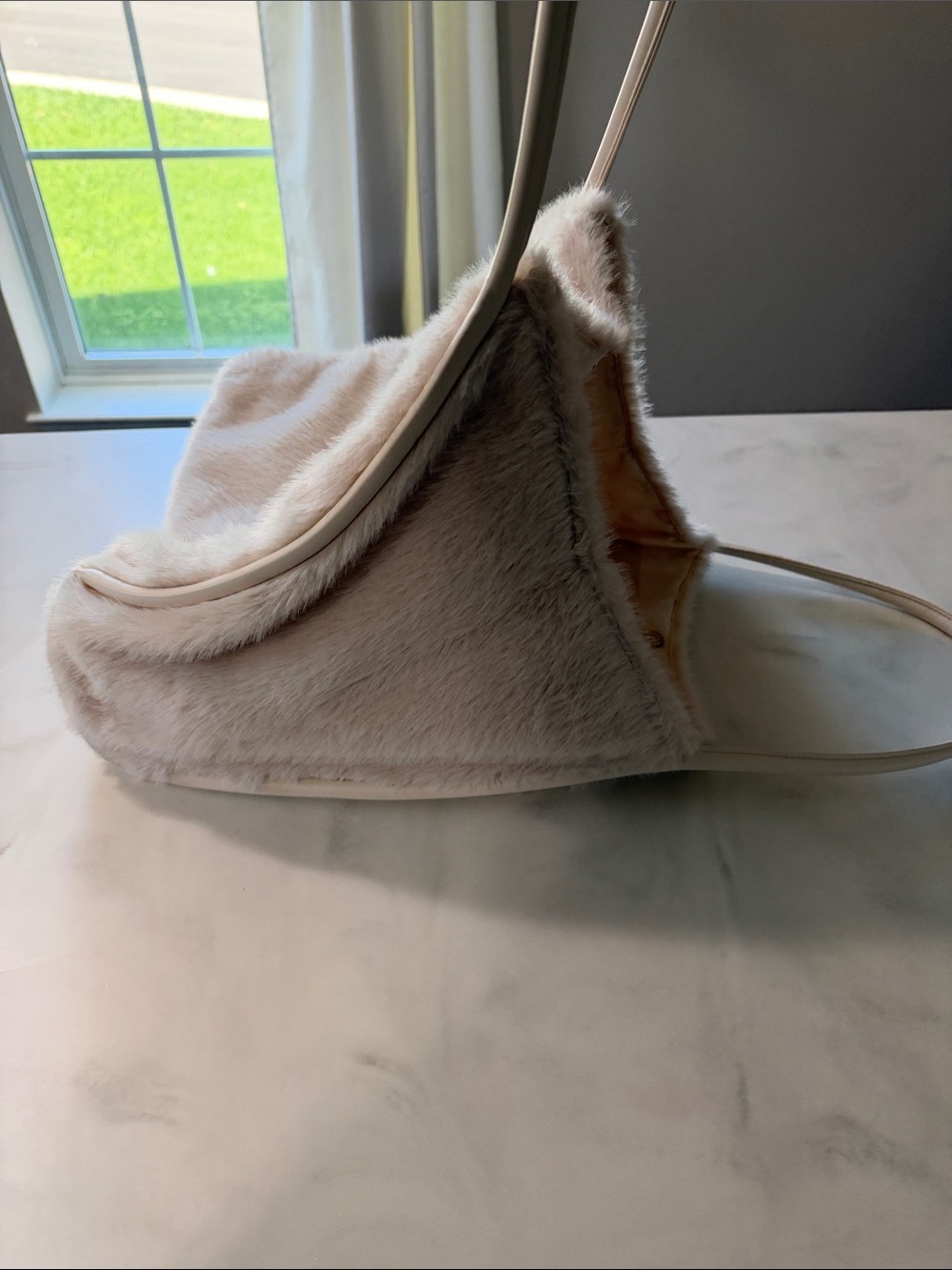 Victoria's Secret Cream Faux Fur Tote Bag - Picture 8 of 11